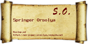 Springer Orsolya névjegykártya